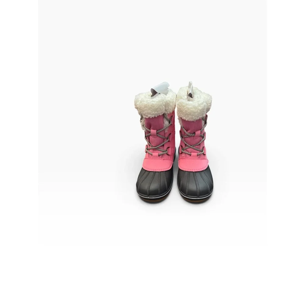 Cat & Jack Kids Pink Black Thermolite Insulated Snow Boots Size 2 NEW